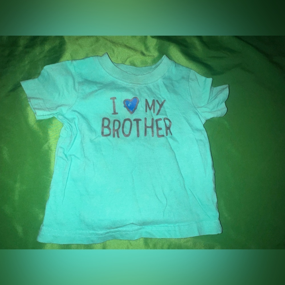 Jumping Beans Aqua 'I Heart My Brother' Tee size 9 Months
